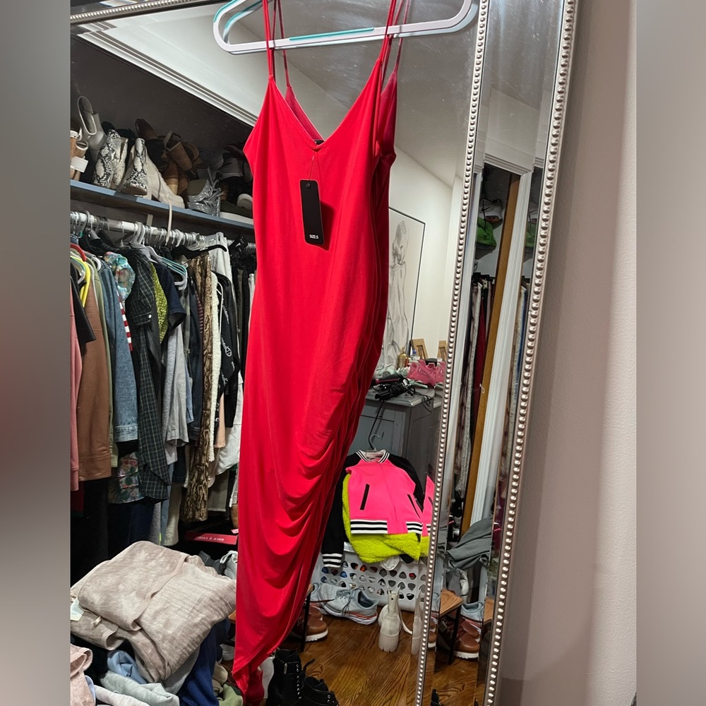 RED BODYCON SLIT RED DRESS NEW WITH TAGS OPEN TO OFFERS